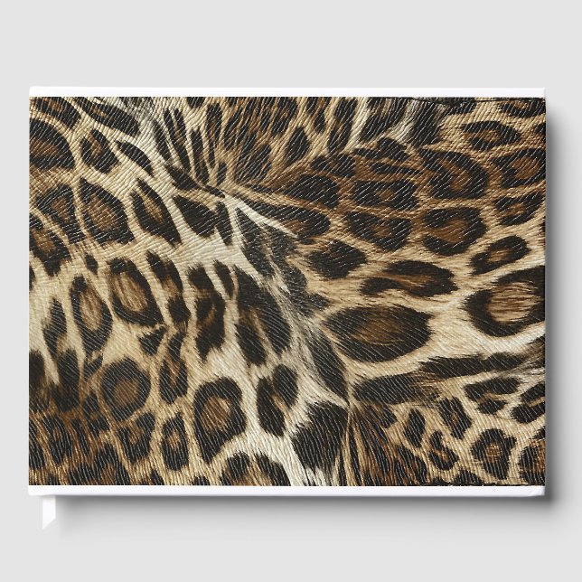 Libro De Visitas Spiffy Leopard Spots Leather Grain Look (Anverso)