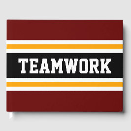 Libro De Visitas Sporty Deep Red Black Yellow TEAMWORK Stripes
