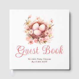 Libro De Visitas Spring Birds Nest Baby Shower Guest Book
