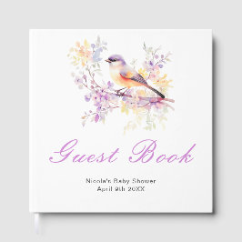 Libro De Visitas Spring Cute Bird Baby Shower Guest Book