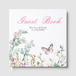 Libro De Visitas Spring Green Butterfly Floral Wedding