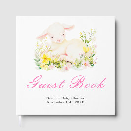 Libro De Visitas Spring Lamb Baby Shower Guest Book