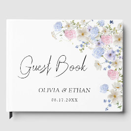 Libro De Visitas Spring Wildflowers Purple Pink Wedding