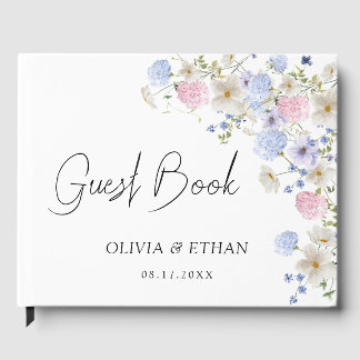 Libro De Visitas Spring Wildflowers Purple Pink Wedding