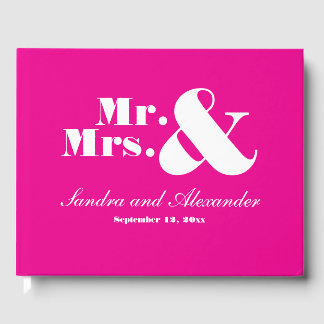Libro De Visitas Sr. Elegant Modern Minimal Bight Boda Rosa