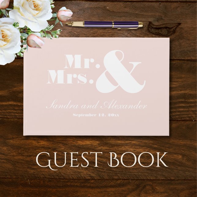 Libro De Visitas Sr. Elegant Modern Minimal Boda Rosa Rubor (Subido por el creador)