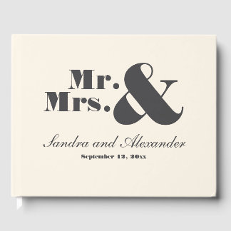 Libro De Visitas Sr. Elegant Modern Minimal Ivory Boda