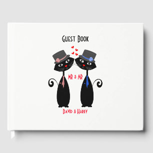 Libro De Visitas Sr. y Sr. Cute Cats Personalizados