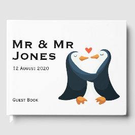 Libro De Visitas Sr. y Sr. Penguins Boda Guest Book (Personalizado)