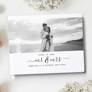 Libro De Visitas Sr. y Sra. Elegant Boda de fotografías manuscritas