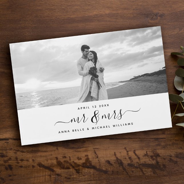 Libro De Visitas Sr. y Sra. Elegant Script Boda de fotografía moder (Subido por el creador)