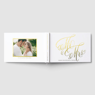 Libro De Visitas Sr. y Sra. Rustic Calligraphy Photo Boda