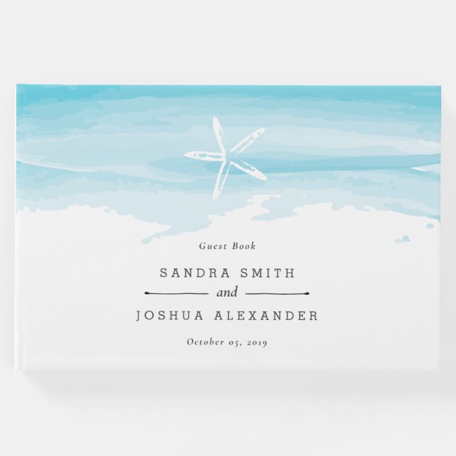 Libro De Visitas Starfish Beach Wedding Guest Book (Anverso)