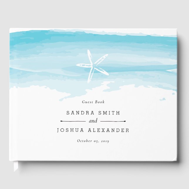 Libro De Visitas Starfish Beach Wedding Guest Book (Anverso)
