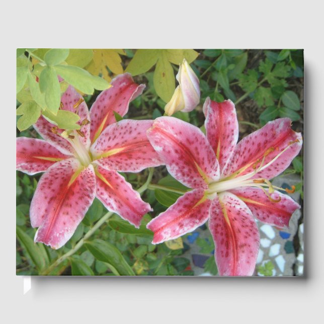 Libro De Visitas Stargazer Lilies Garden Floral (Anverso)