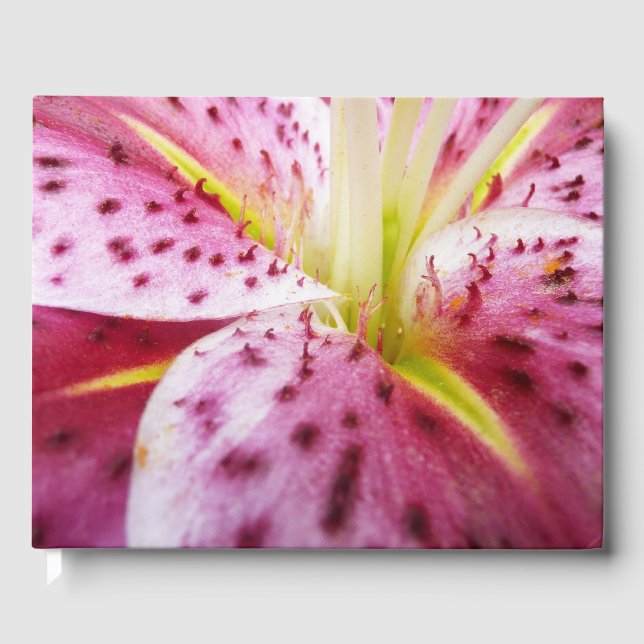 Libro De Visitas Stargazer Lily Bright Magenta Floral (Anverso)