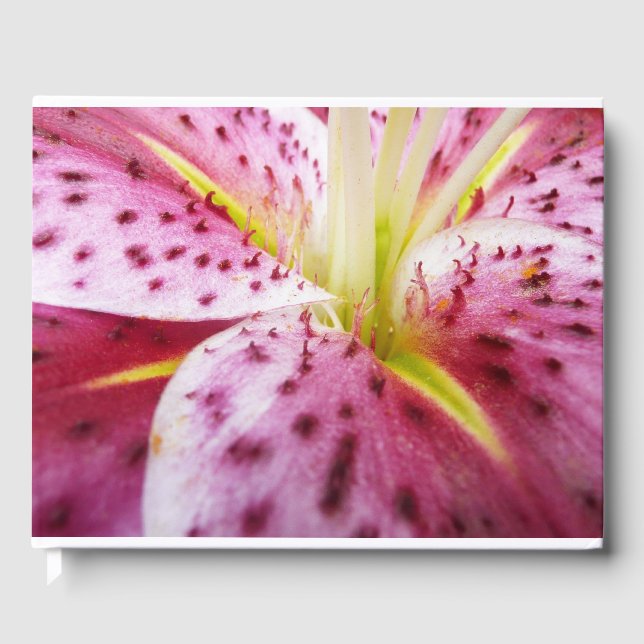 Libro De Visitas Stargazer Lily Bright Magenta Floral (Anverso)