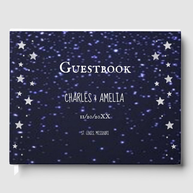 Libro De Visitas Starry Night Boda Guestbook (Anverso)