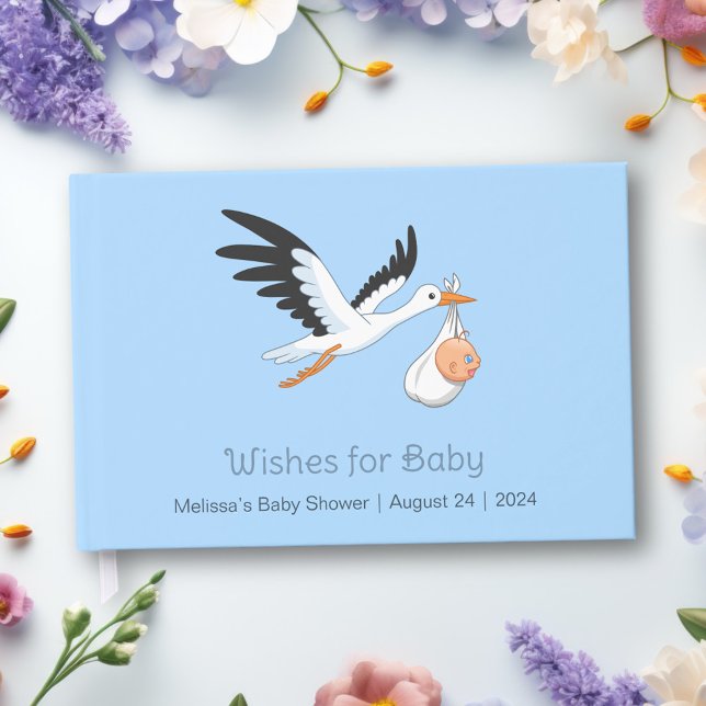 Libro De Visitas Stork on Blue Baby Shower (Subido por el creador)