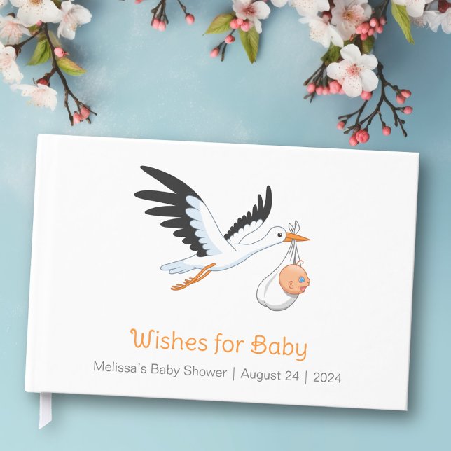 Libro De Visitas Stork on White Baby Shower (Subido por el creador)