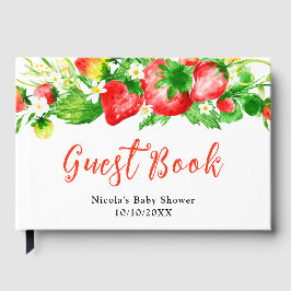 Libro De Visitas Strawberries and Daisies Baby Shower