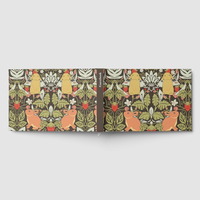 Libro De Visitas Strawberry thief Bunnies pattern (Lleno)