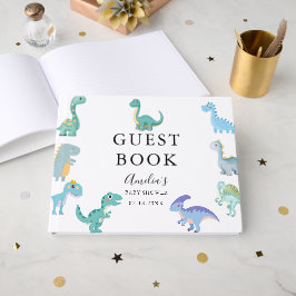 Libro De Visitas Stylish Dinosaur Baby Shower White