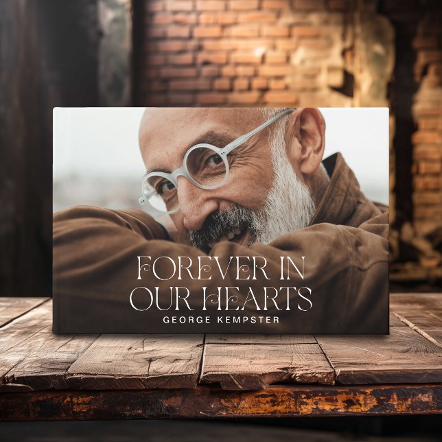 Libro De Visitas Stylish Lettering Forever in our Hearts' Memorial  (Subido por el creador)