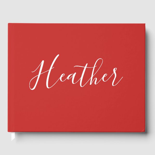 Libro De Visitas Su guión blanco Personalizado en rojo (Anverso)