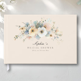 Libro De Visitas Suave Floración Elegante Ducha de Novia Beige