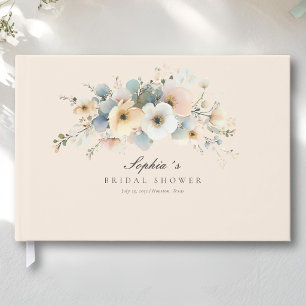 Libro De Visitas Suave Floración Elegante Ducha de Novia Beige