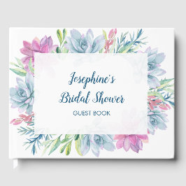 Libro De Visitas Sucultores de acuarela Ducha de novia