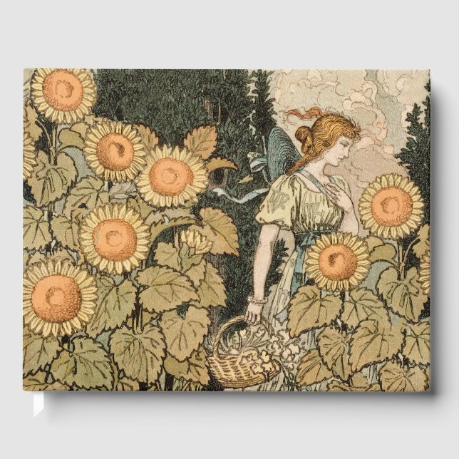 Libro De Visitas Sunflower Art Nouveau Garden Grasset Mujer (Anverso)