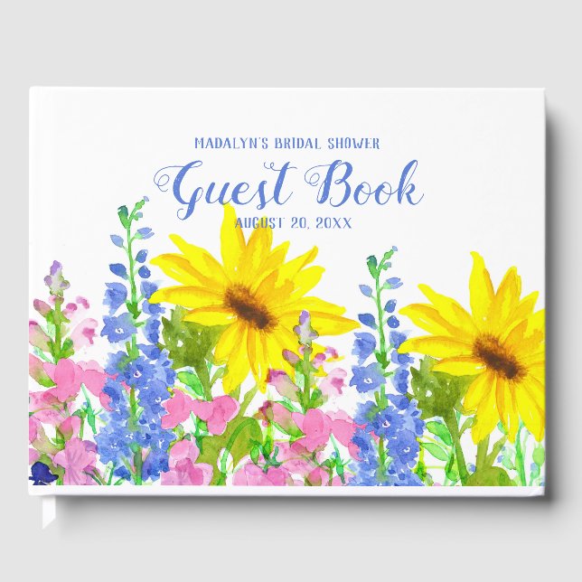 Libro De Visitas Sunflower Flower Garden Bridal Shower (Anverso)