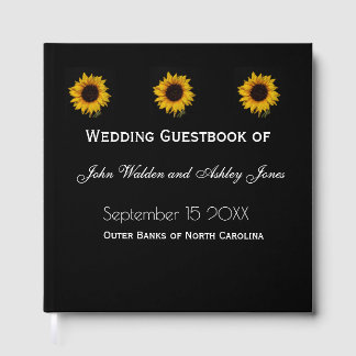 Libro De Visitas Sunflower Water Droplets Wedding Guest Books