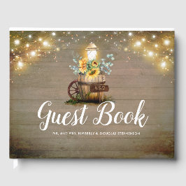Libro De Visitas Sunflowers Lantern Rustic Country Fall Wedding