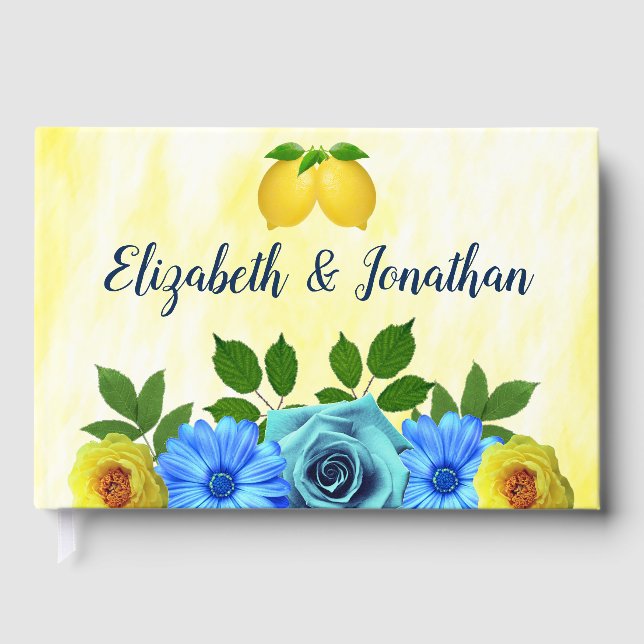 Libro De Visitas Sunny Lemon Floral Boda (Anverso)