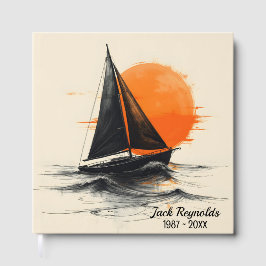 Libro De Visitas Sunrise Sailboat Silhouette para el servicio conme