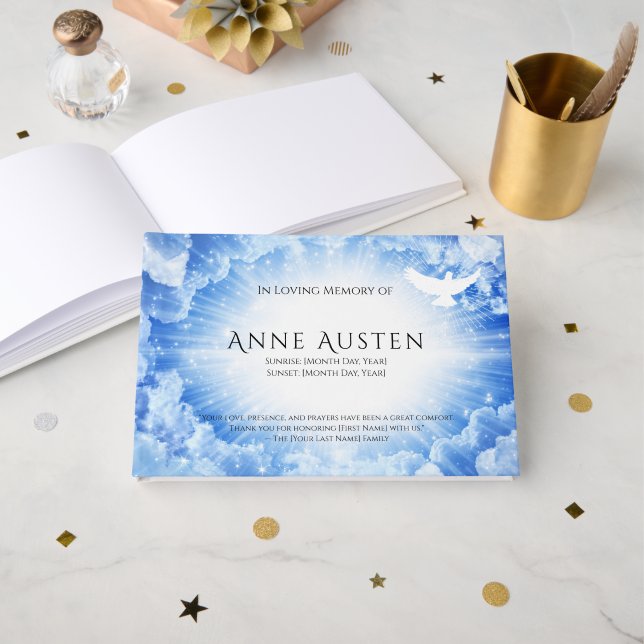 Libro De Visitas Sunrise & Sunset Funeral Guest Book (Anverso Abierto)