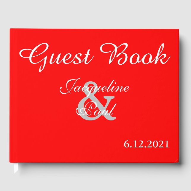 Libro De Visitas Sunset Hearts Red Boda Book (Anverso)