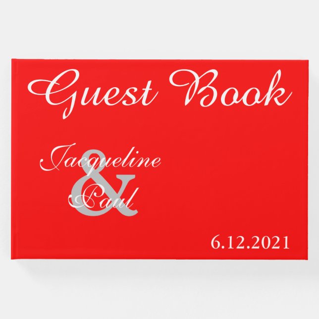 Libro De Visitas Sunset Hearts Red Boda Book (Anverso)