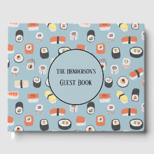Libro De Visitas Sushi Nigiri Sashimi Maki Roll Nombre personalizad
