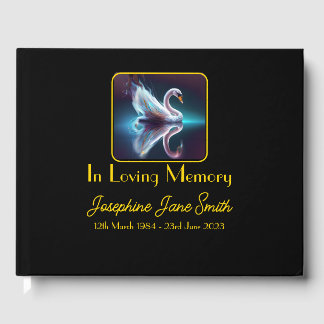 Libro De Visitas Swan de invitado Mínimo en memoria de funerales pe
