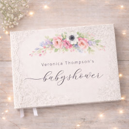 Libro De Visitas Sweet Floral Baby Shower Guest Book