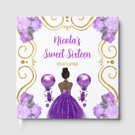 Libro De Visitas Sweet Sixteen Dark Skin Princess in Purple