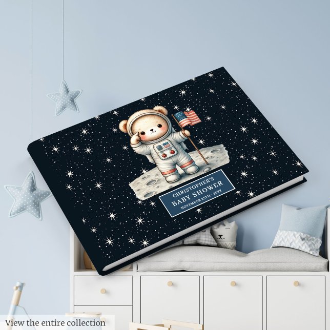 Libro De Visitas Sweet Teddy Bear Astronauta Boy Baby Shower (Sweet Teddy Bear Astronaut Boy Baby Shower Guest Book)