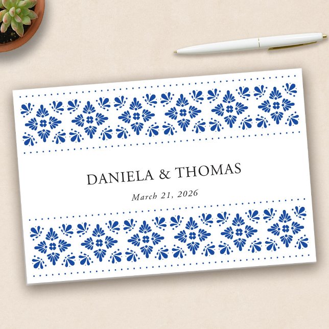 Libro De Visitas Talavera Boda Mexicana (Talavera Mexican Wedding Guestbook by Fiesta Valley Print)