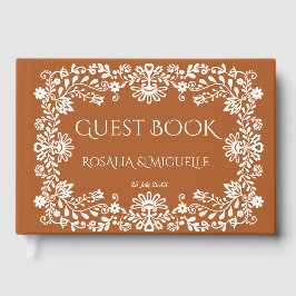 Libro De Visitas Talavera terracotta boda mexicana vintage