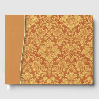 Libro De Visitas Tan Natural Damask Wedding o Shower Guestbook