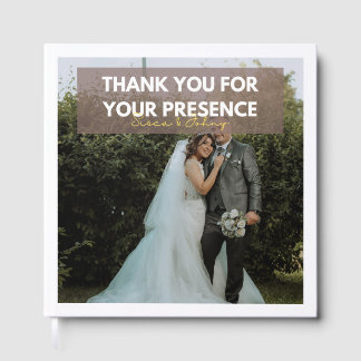 Libro De Visitas Tarjeta de agradecimiento de boda – Pareja elegant